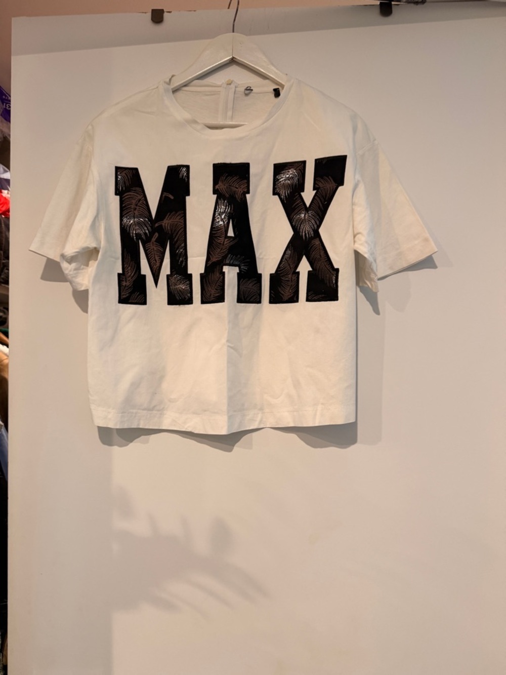 MaxMara White Cotton graphic oversized Tee size S
